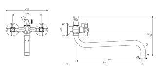 Смеситель для ванны/душа Dorff VINTAGE D6095000